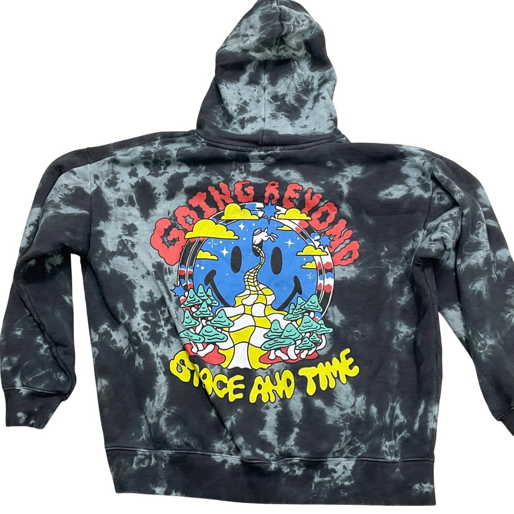 Chinatown MARKET Smiley Hoodie Men‎ 2XL Gray Tie Dye Going Beyond Space & Time